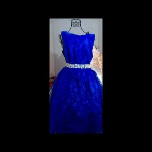 Girls formal lace blue dress